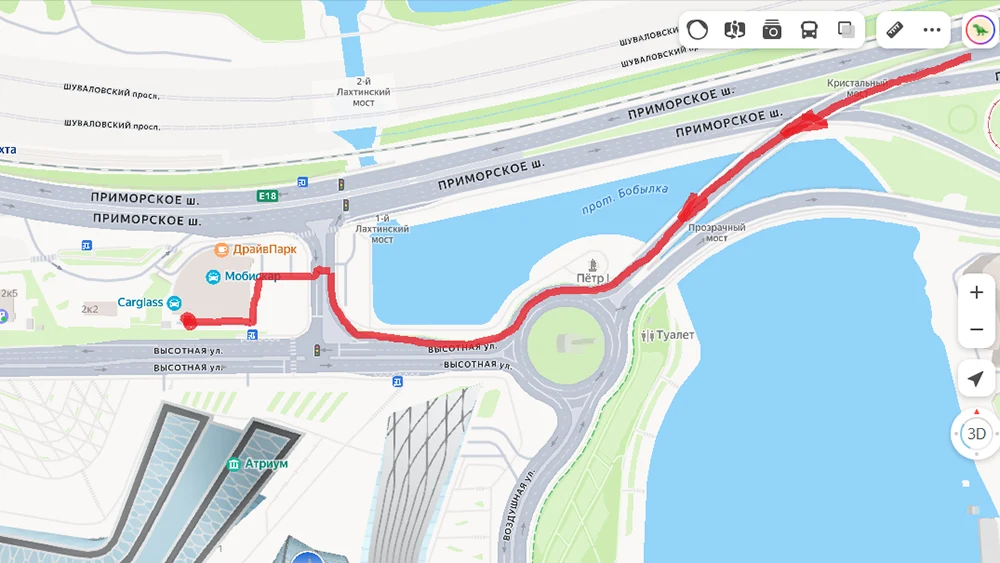 Схема проезда к СЦ Лахта